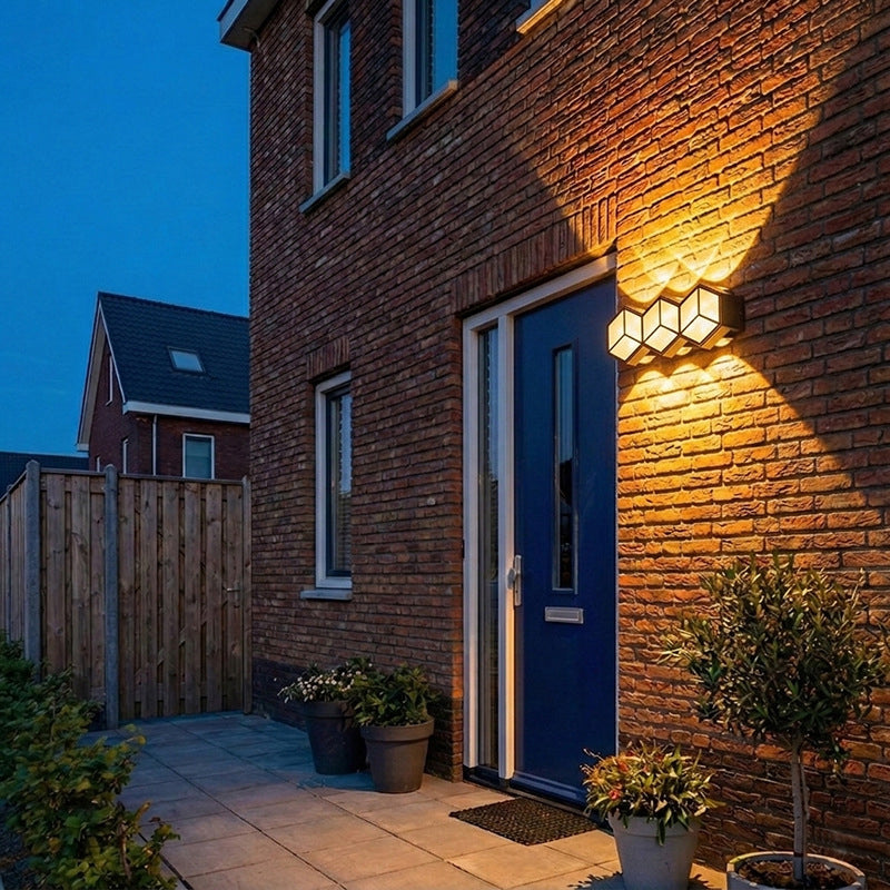 Waterproof aluminum cube LED wall light