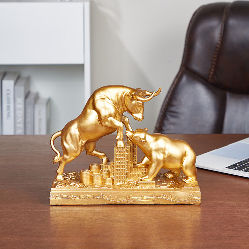 Best-Selling Resin Ornament: The Beauty of the Bull-Bear Battle