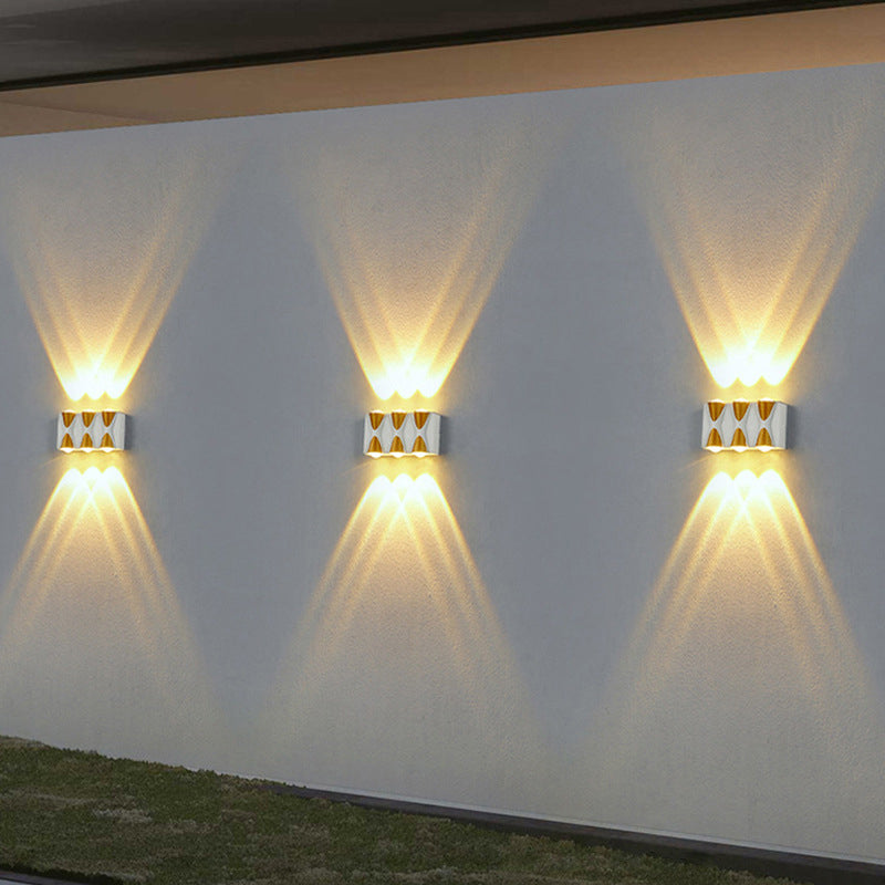 Outdoor LED wall light with a waterproof plastic housing