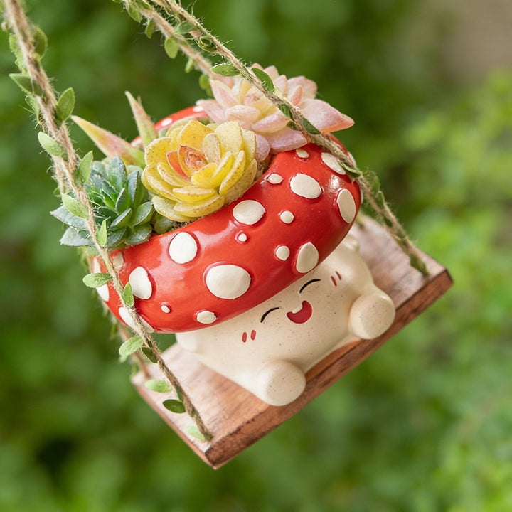 New Mushroom-Style Resin Hanging Basket Planter
