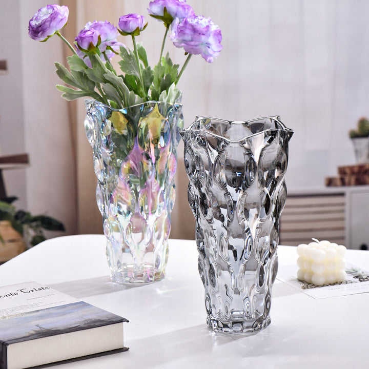 Creative wavy-pattern crystal vase