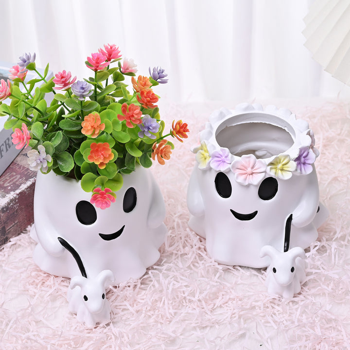 New Resin Ghost Couple Planter Ornament