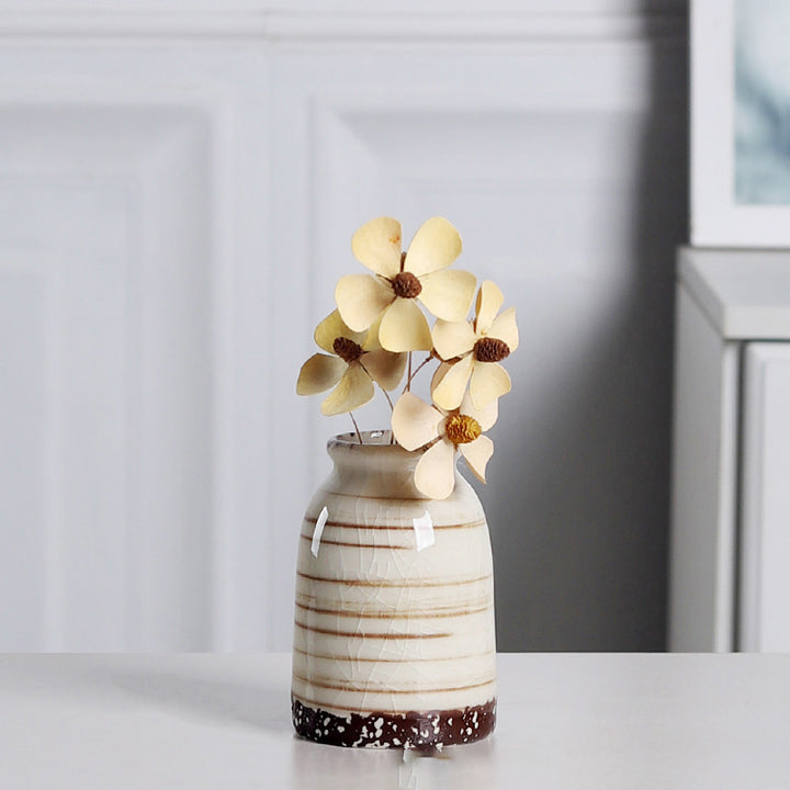 Modern Minimalist White Ceramic Vase for Dried Flowers