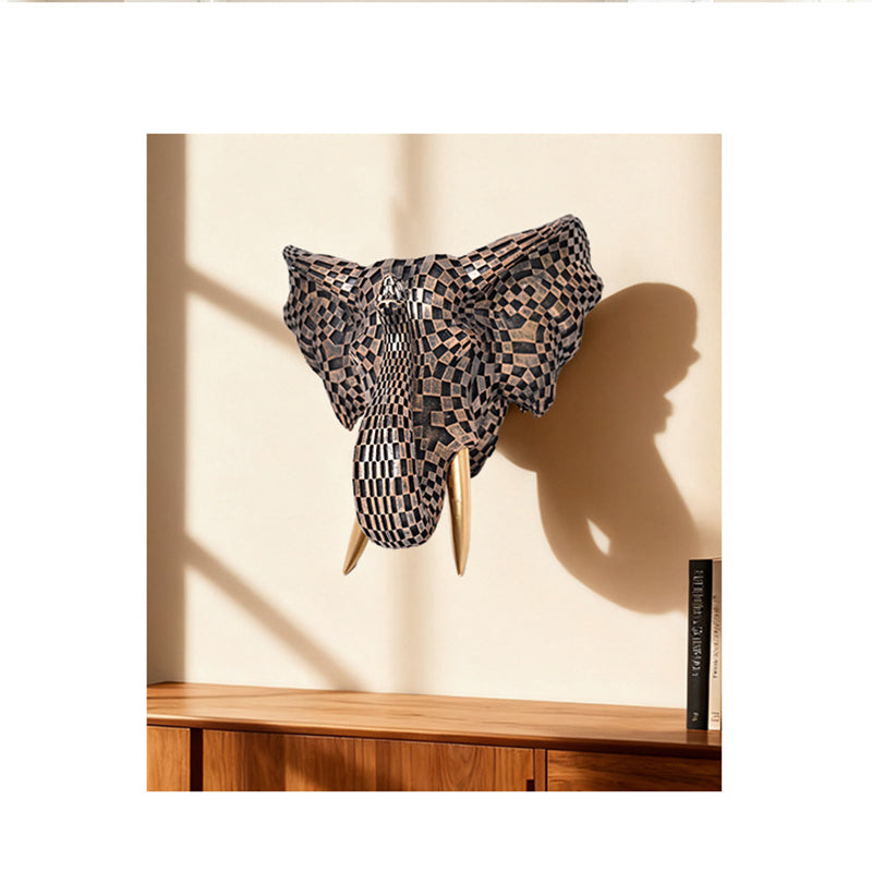 High-end resin mosaic elephant head wall mount