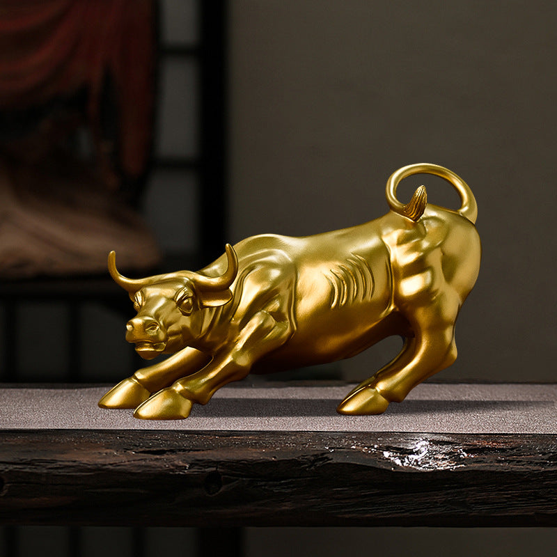 "Soaring Bull" Faux-Bronze Decorative Sculpture