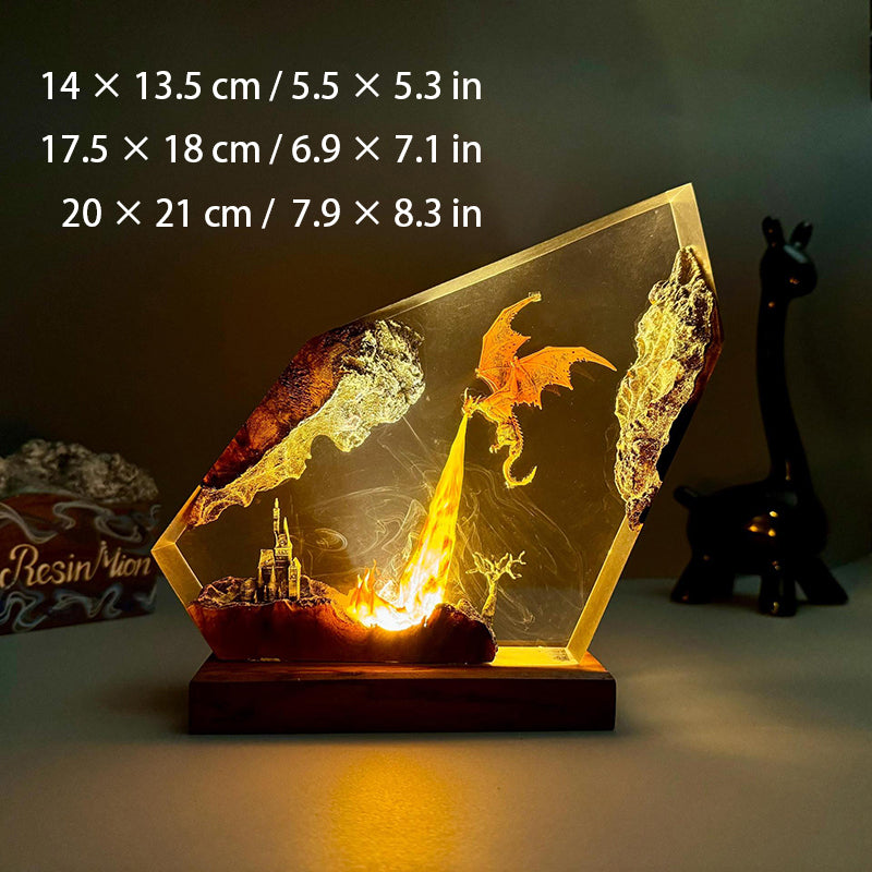 Blazing Fire Dragon Resin Lamp Ornament