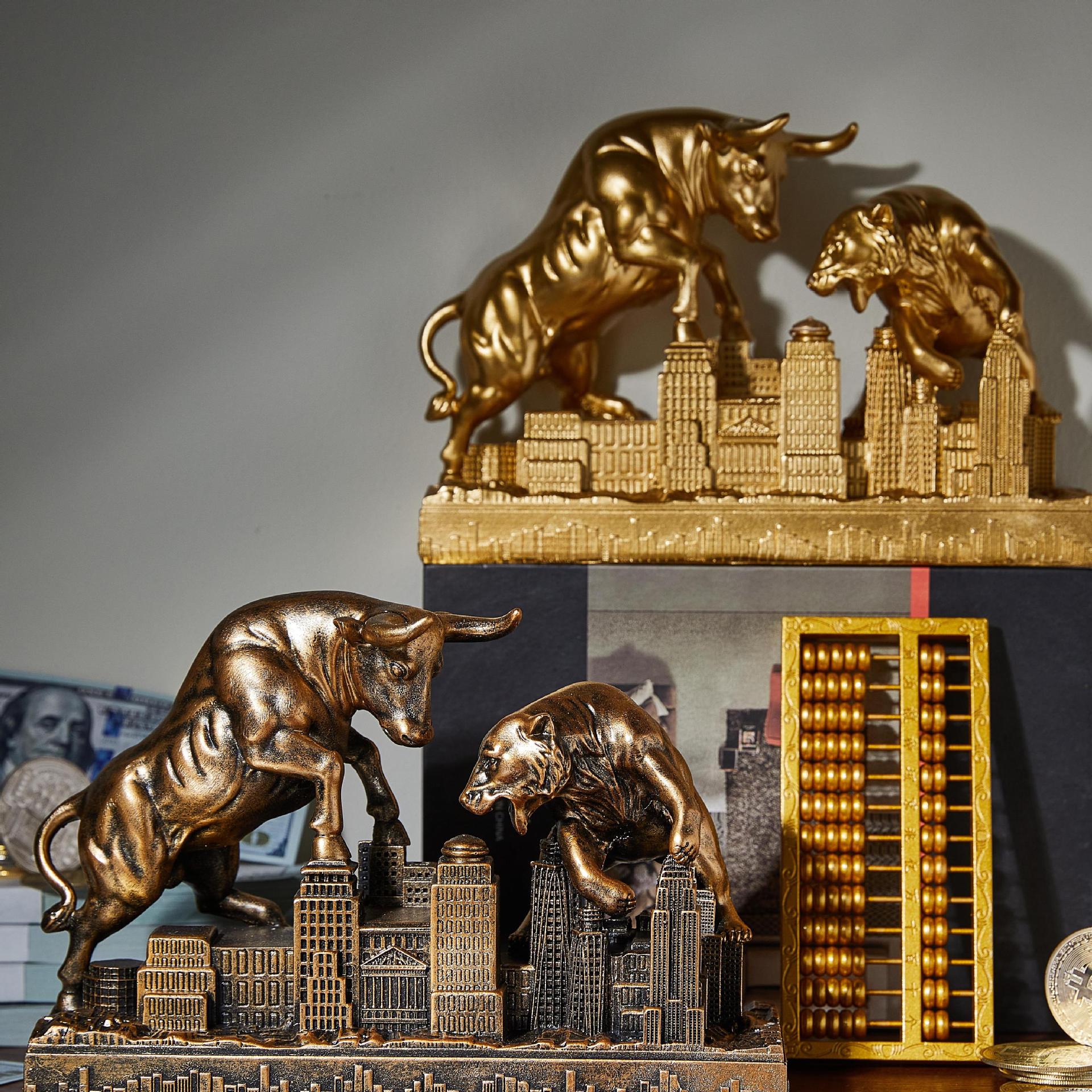 Bull vs. Bear Showpiece Statue