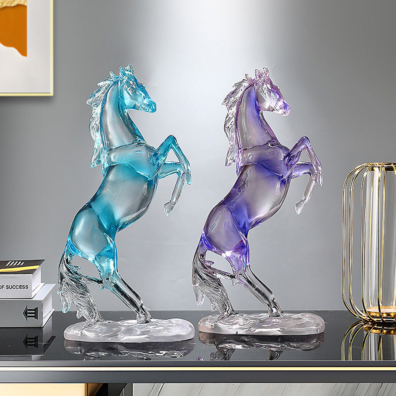 High-end transparent resin horse figurine