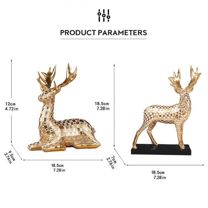 Gold Resin Deer — Luxurious Decor