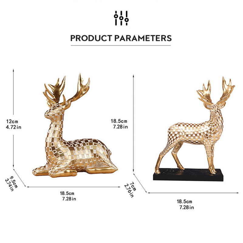 Gold Resin Deer — Luxurious Decor