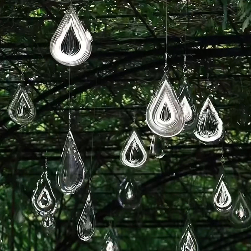 Stackable, rotatable teardrop-shaped wind chime ornament