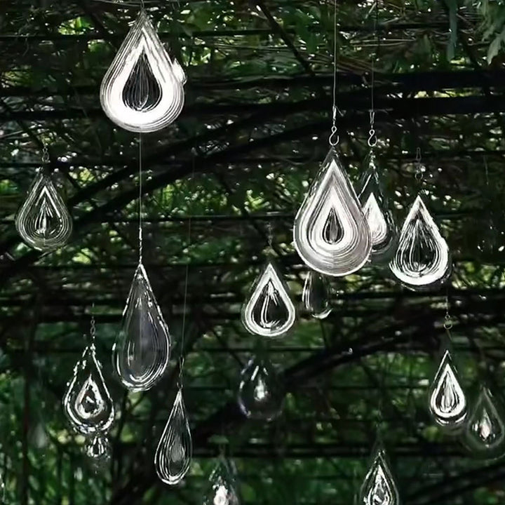 Stackable, rotatable teardrop-shaped wind chime ornament