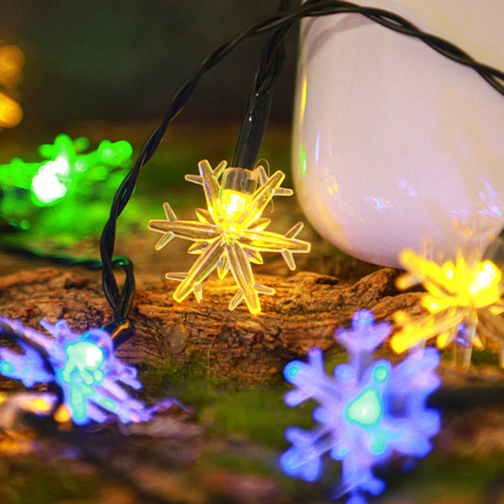 New Waterproof LED Solar Snowflake-Shaped String Lights