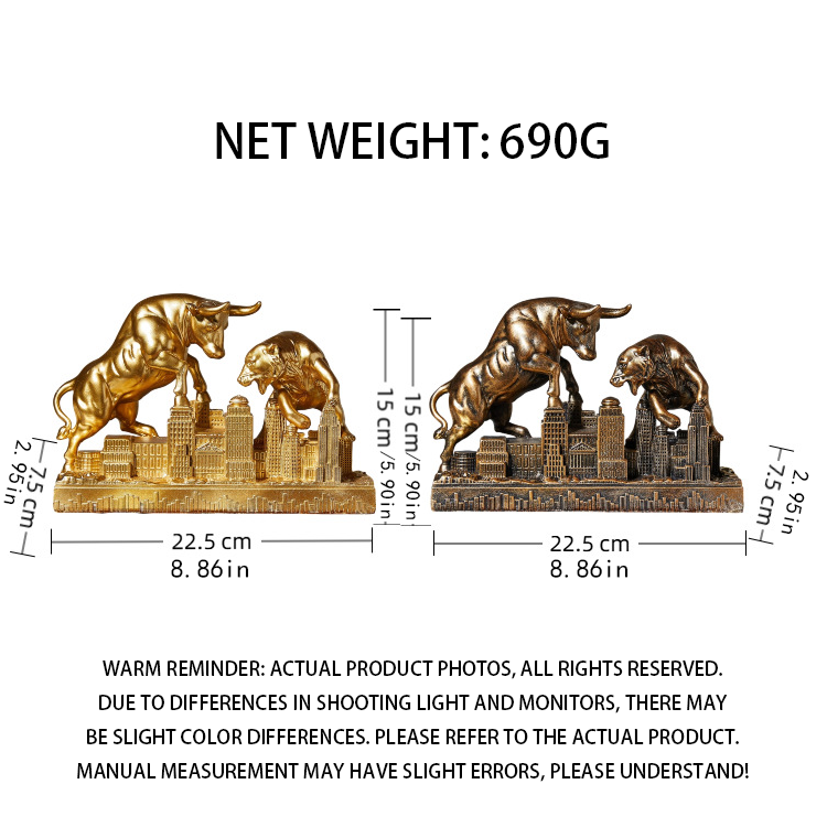 Bull vs. Bear Showpiece Statue