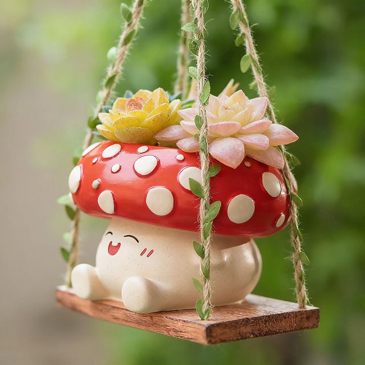 New Mushroom-Style Resin Hanging Basket Planter