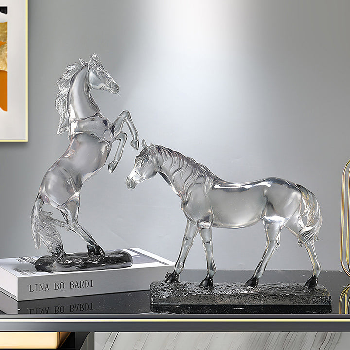 High-end transparent resin horse figurine