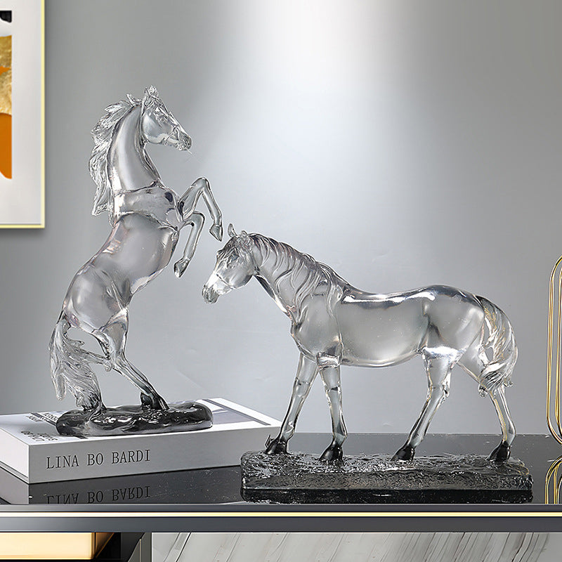 High-end transparent resin horse figurine