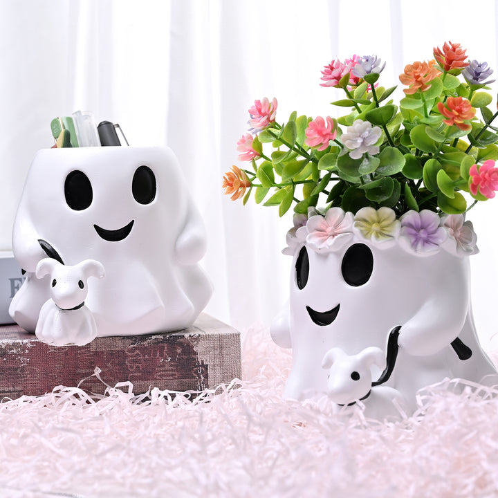 New Resin Ghost Couple Planter Ornament