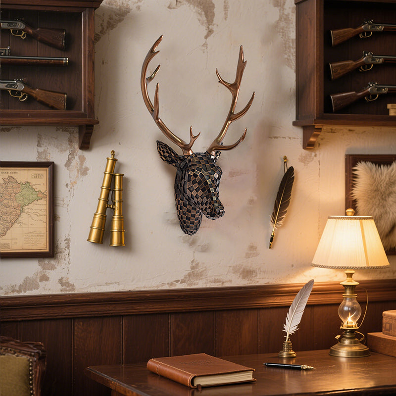 High-end resin mosaic deer head wall mount