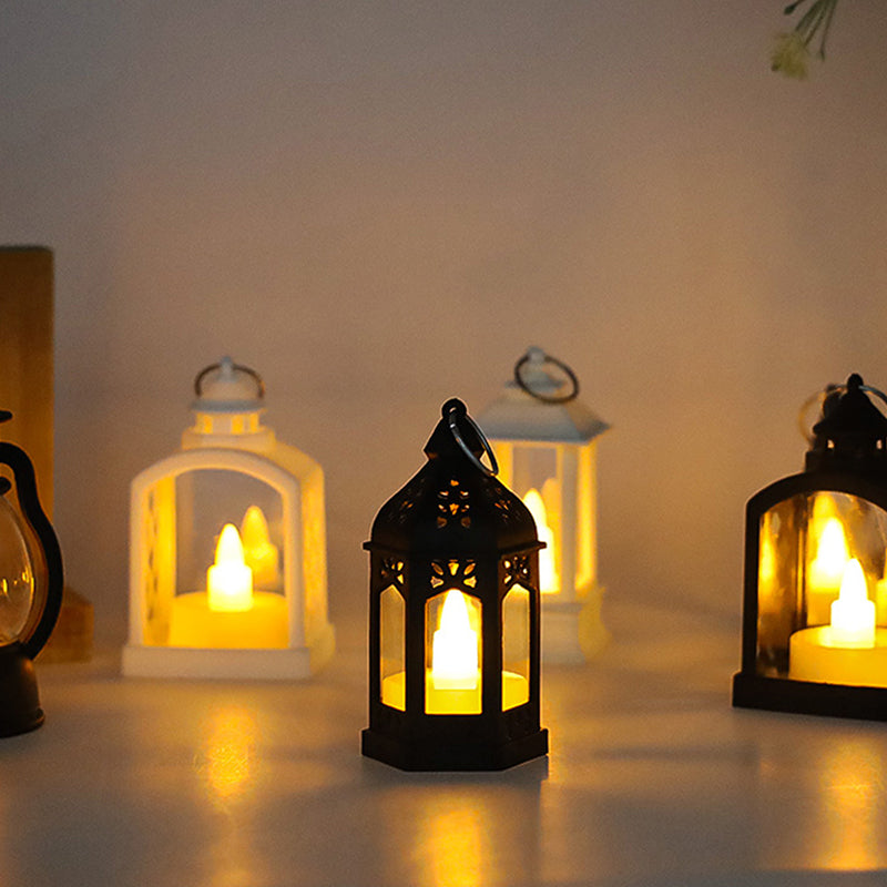 Vintage-style LED electronic candle lantern