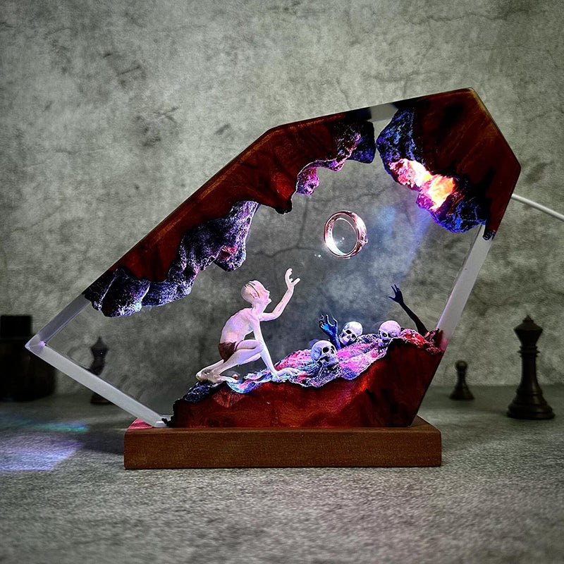 The One Ring Resin Lamp – Dramatic Fantasy Scene Night Light