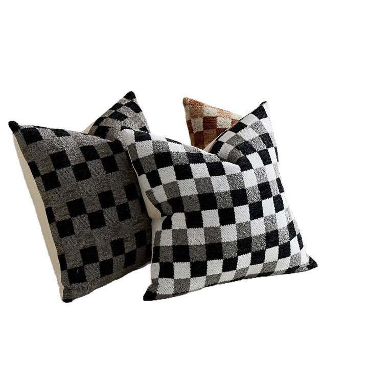 Checkered pattern throw pillow/cushion