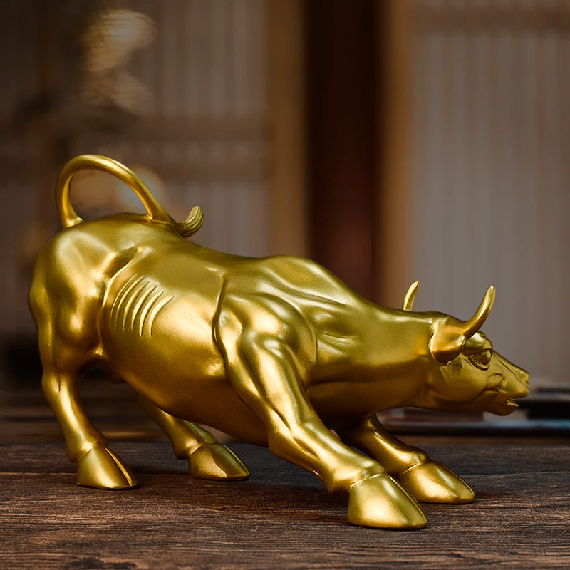 "Soaring Bull" Faux-Bronze Decorative Sculpture