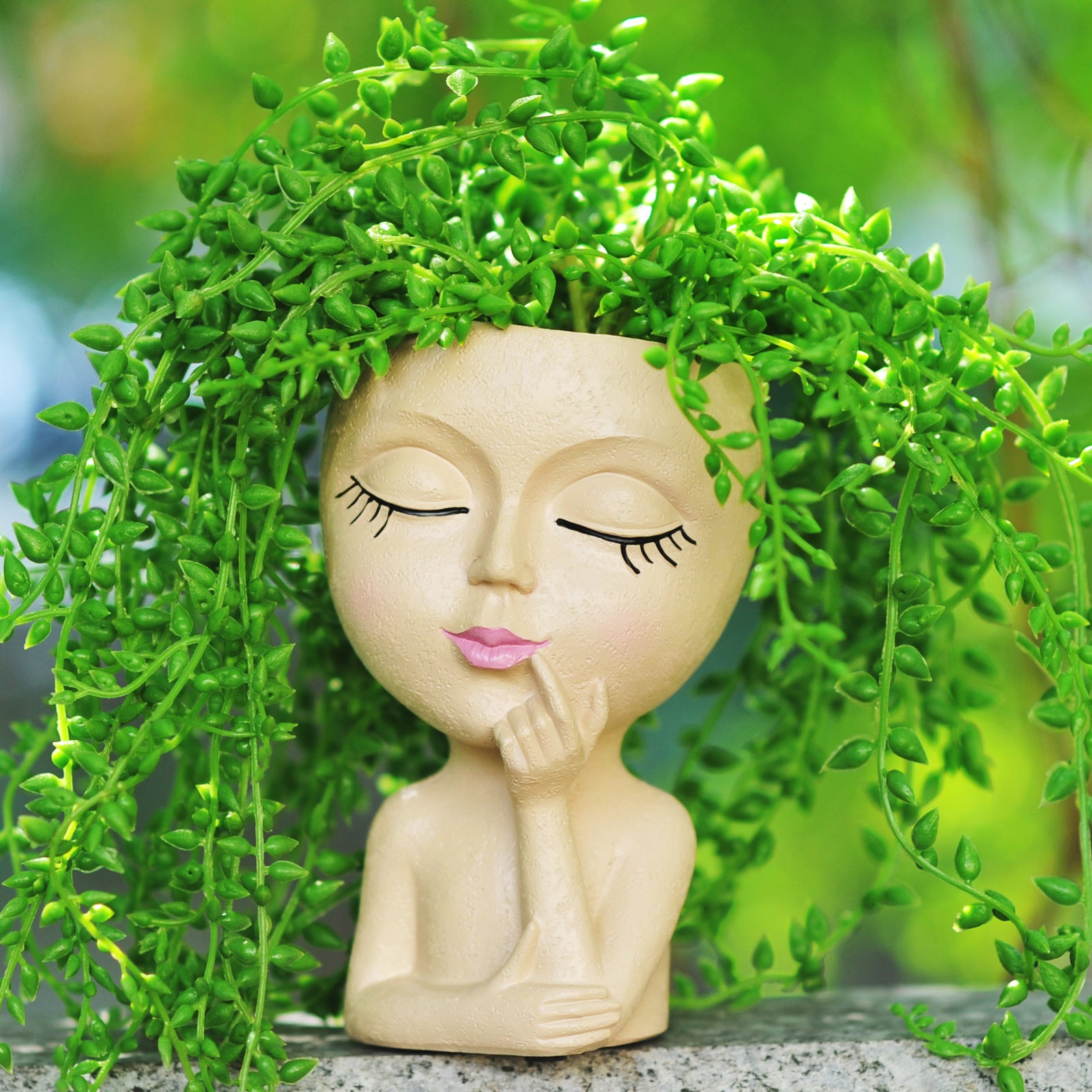 Face-Shaped Planter Ornament