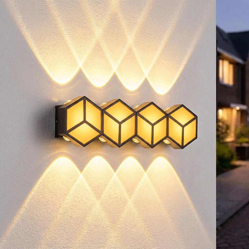 Waterproof aluminum cube LED wall light