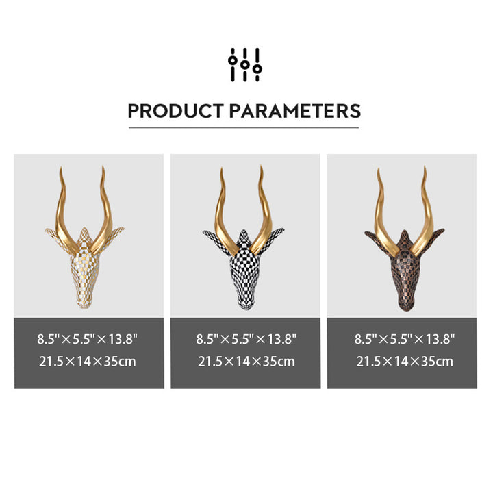 High-end resin mosaic antelope head wall decoration