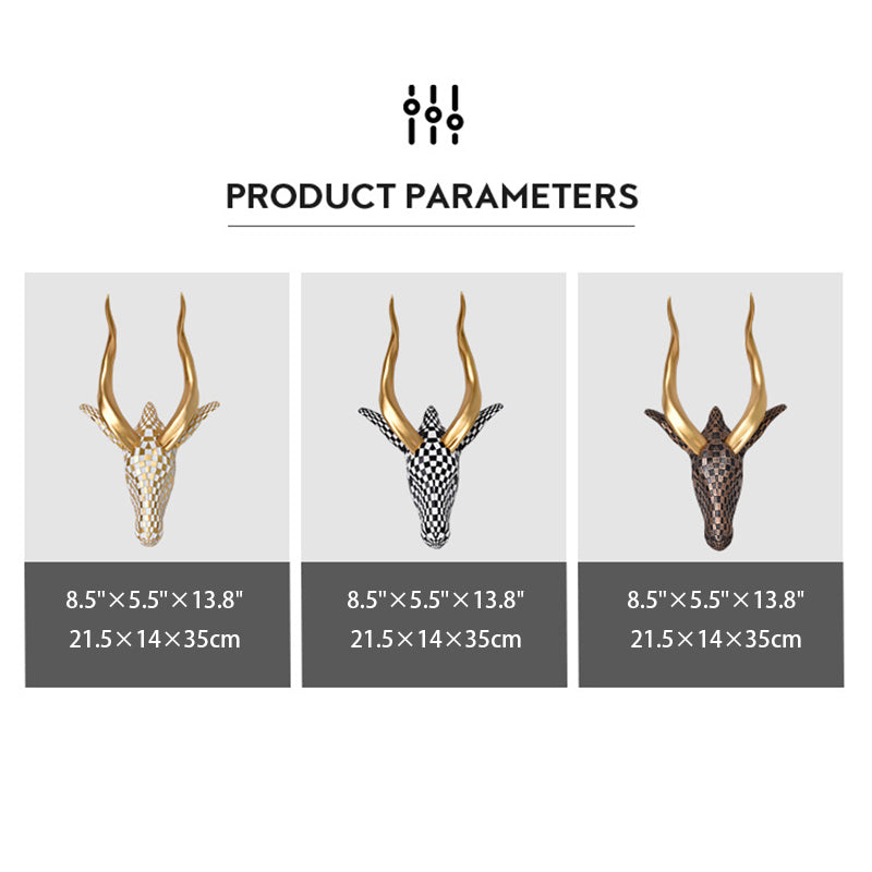 High-end resin mosaic antelope head wall decoration