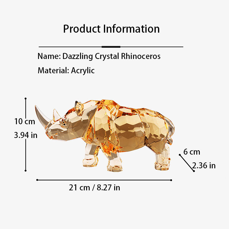 Dazzling Crystal Rhinoceros – Symbol of Strength & Resilience