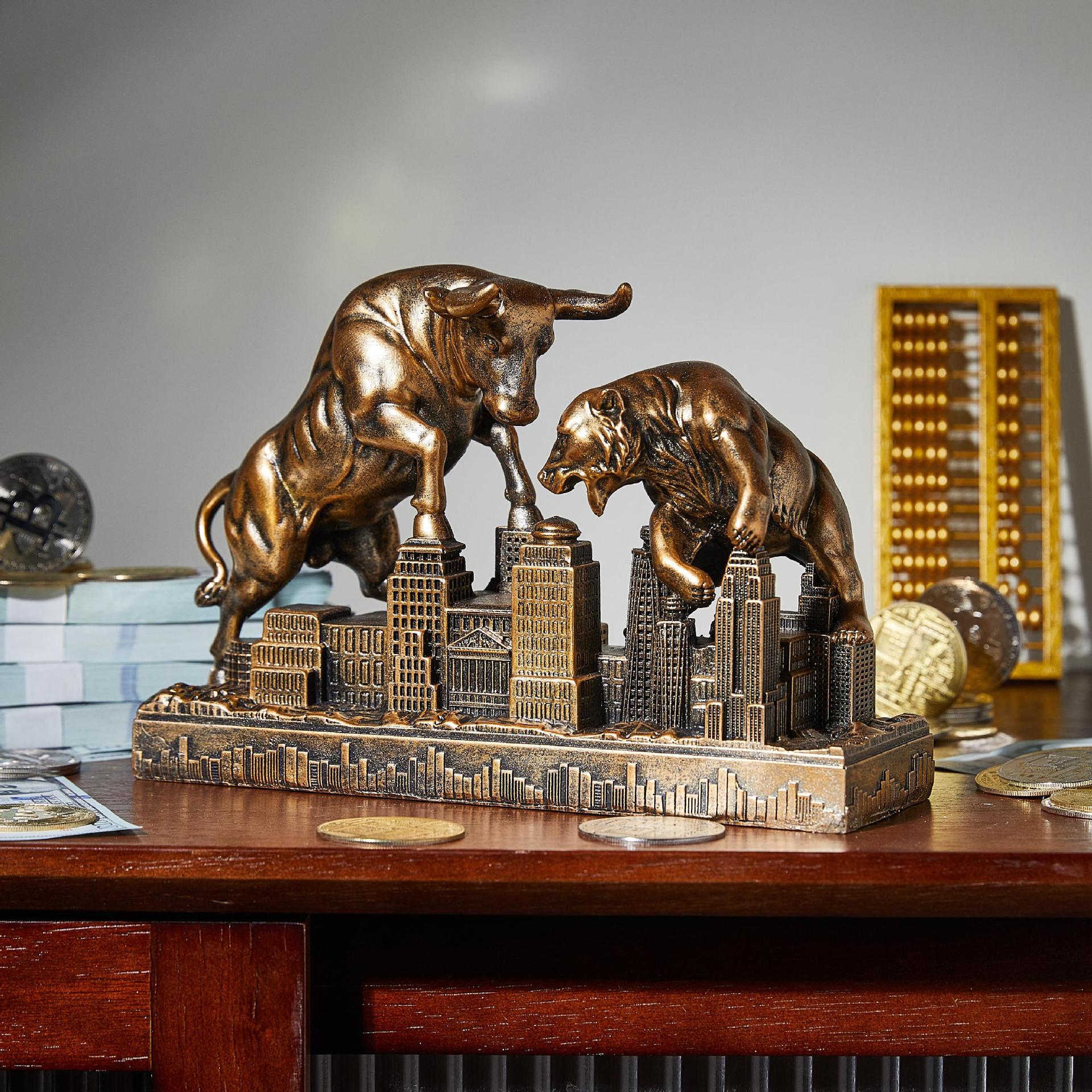 Bull vs. Bear Showpiece Statue