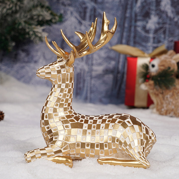Gold Resin Deer — Luxurious Decor