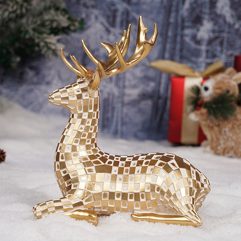 Gold Resin Deer — Luxurious Decor