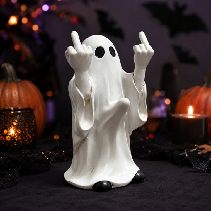 Fun Resin Ghost Hand-Gesture Ornament