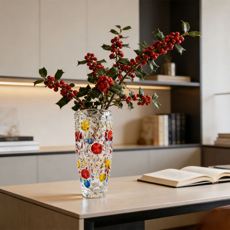 European-style floral arrangement (polka-dot vase)