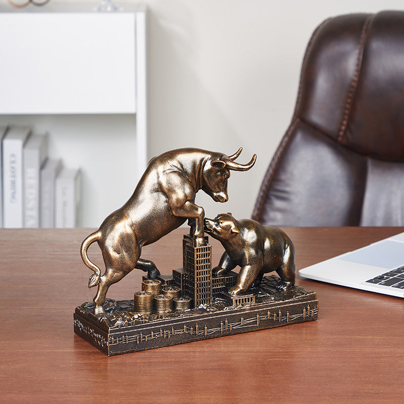 Best-Selling Resin Ornament: The Beauty of the Bull-Bear Battle