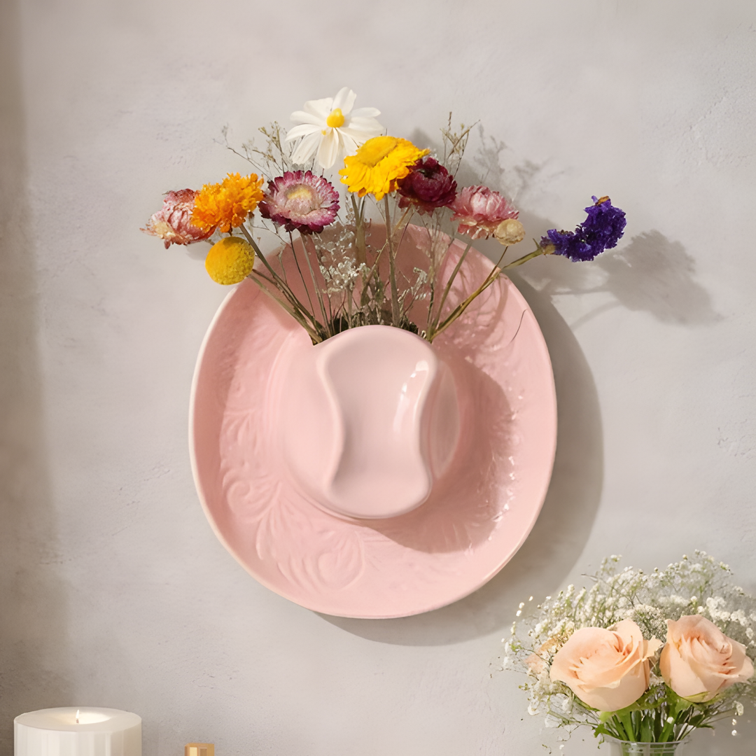 Resin Wall-Mounted Decorative Vase (Hat-Shaped)