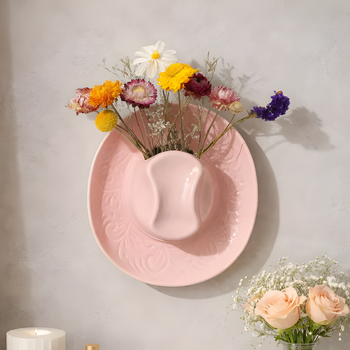 Resin Wall-Mounted Decorative Vase (Hat-Shaped)