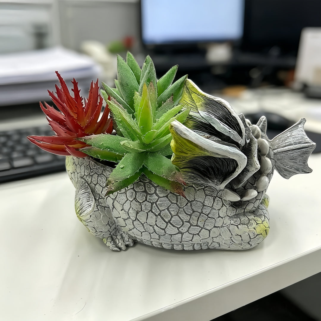 Fun Dinosaur Resin Planter