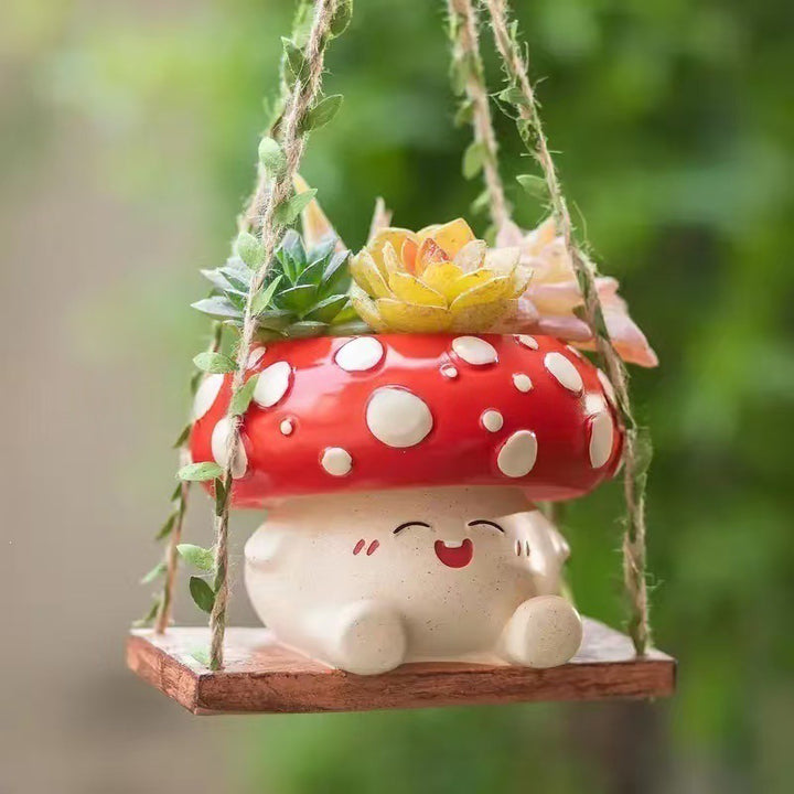 New Mushroom-Style Resin Hanging Basket Planter