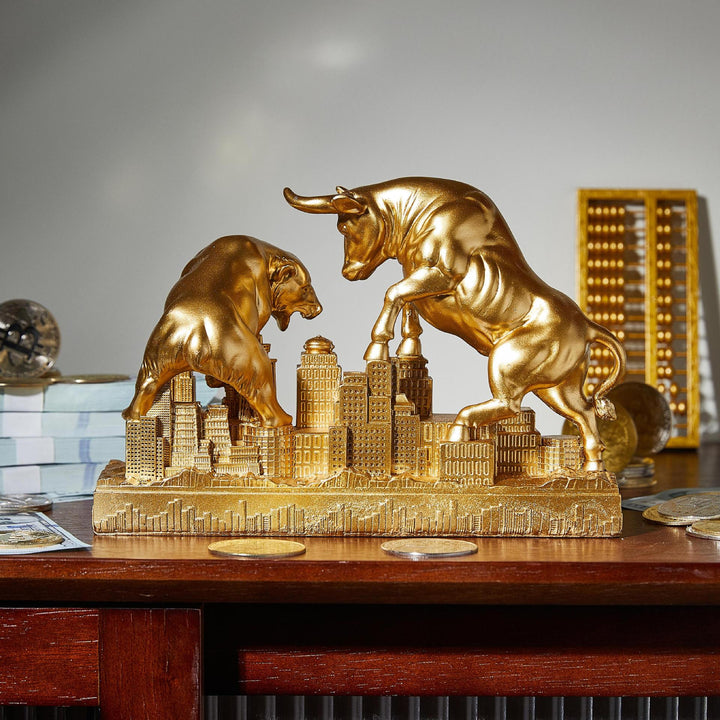 Bull vs. Bear Showpiece Statue