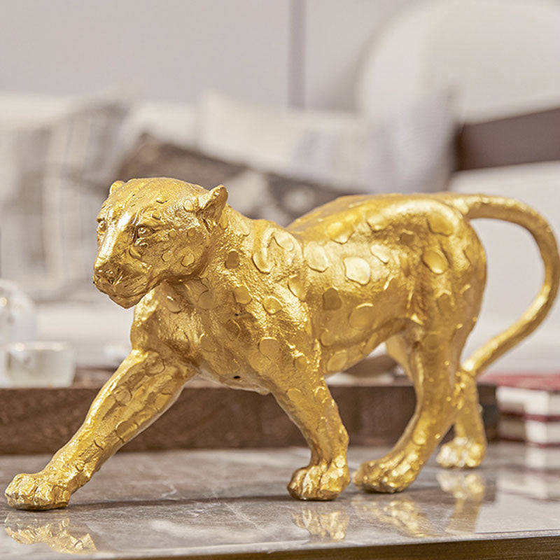 Power & Elegance Collection – Golden Tiger & Leopard Statues