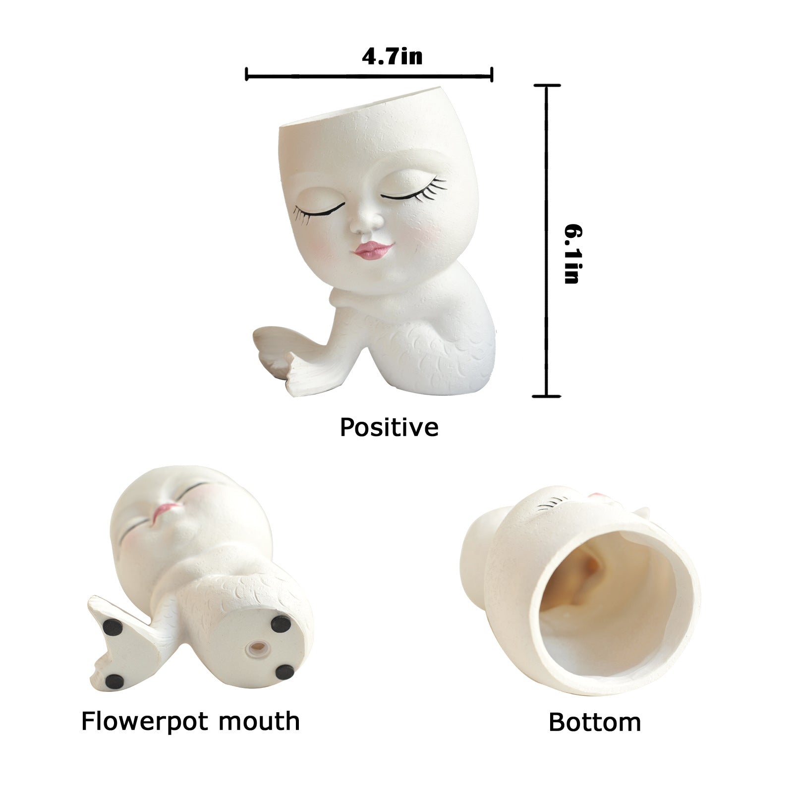 Cute Mermaid Flower Pot Ornament