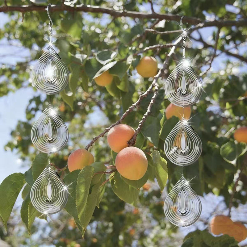 Stackable, rotatable teardrop-shaped wind chime ornament