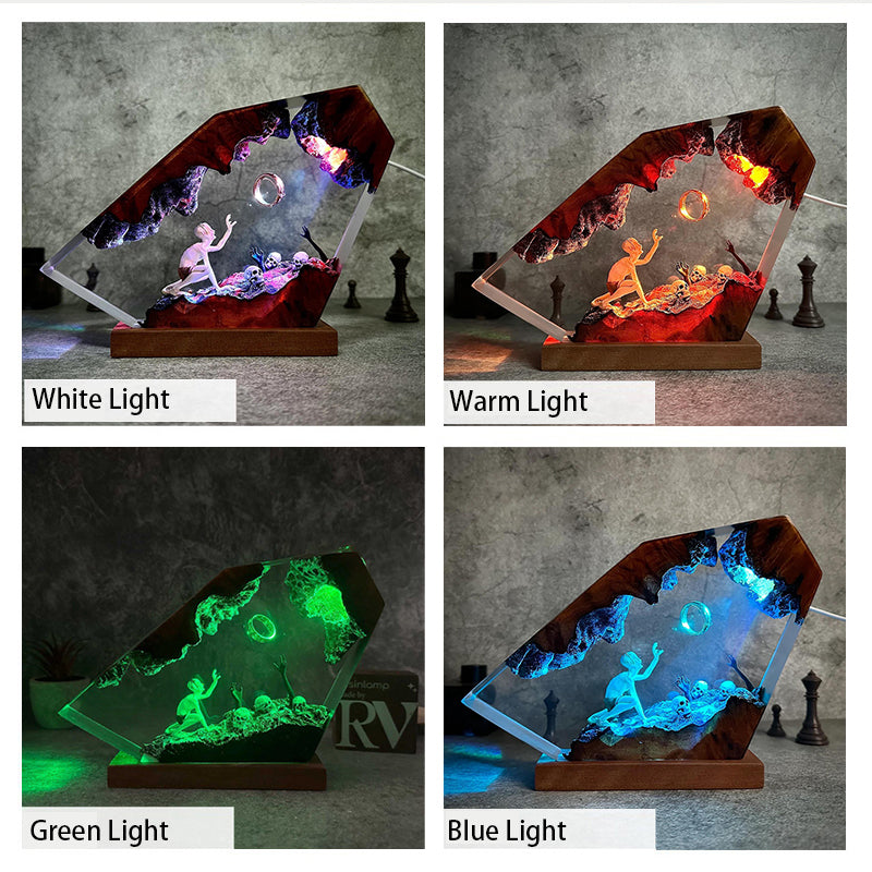 The One Ring Resin Lamp – Dramatic Fantasy Scene Night Light