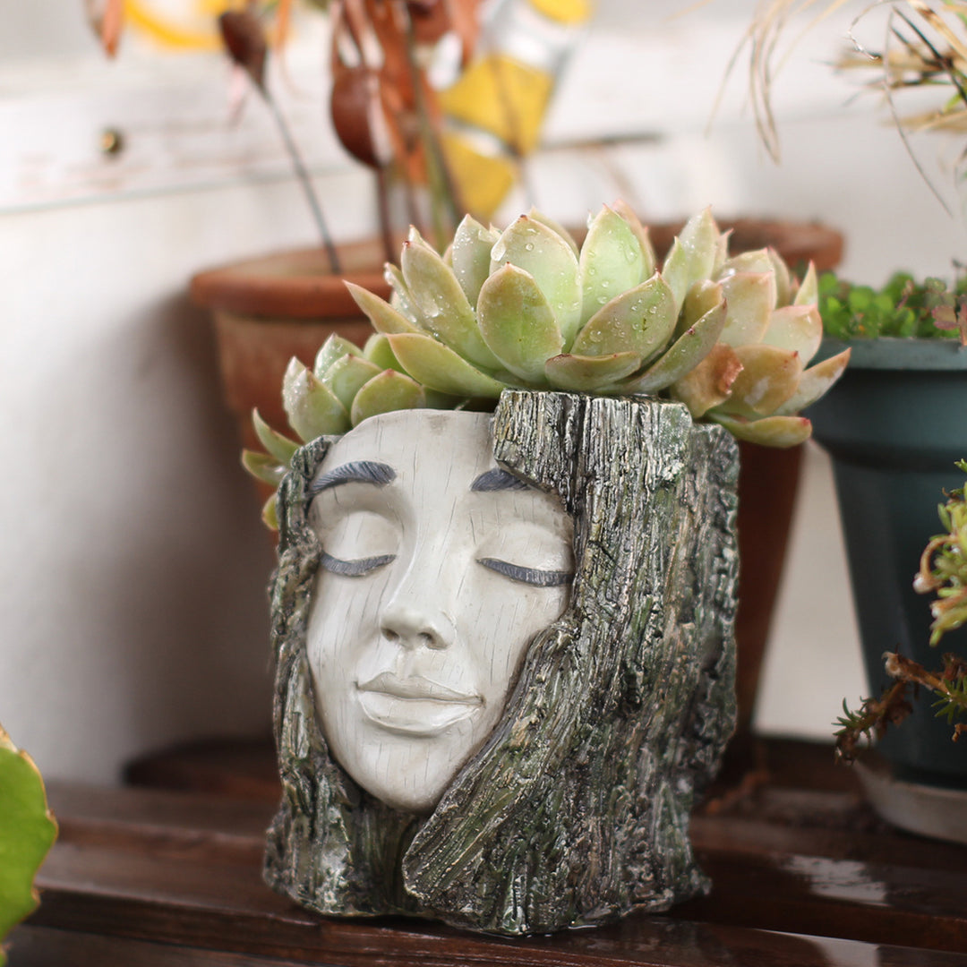 "Goddess, Please Close Your Eyes" — Face-Shaped Planter