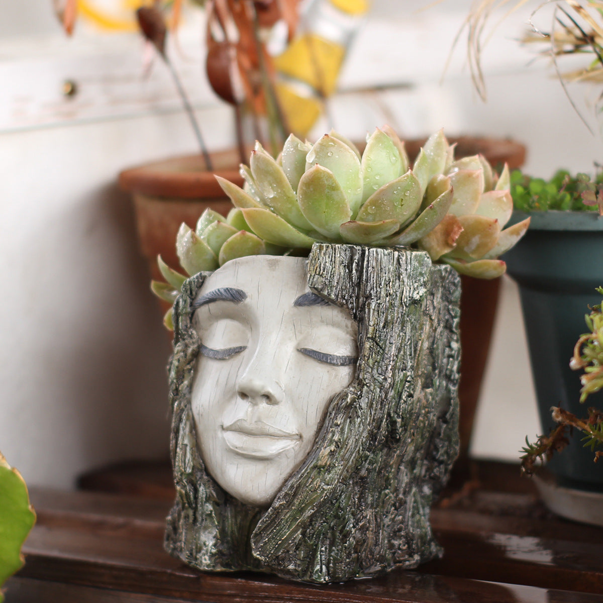 "Goddess, Please Close Your Eyes" — Face-Shaped Planter