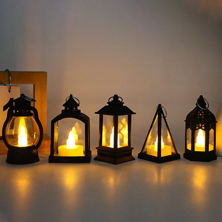 Vintage-style LED electronic candle lantern